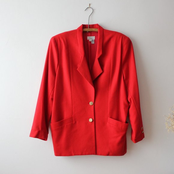 Vintage Jackets & Blazers - Vintage Simpsons Red Wool Blazer